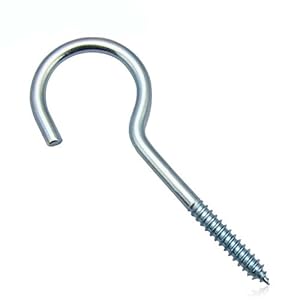 羊眼钩灯钩 铁问号勾子灯勾 带钩木自攻螺丝钉 挂钩6\/8\/10\/12\/14# (铁问号羊眼钩14#): 亚马逊中国: 家居