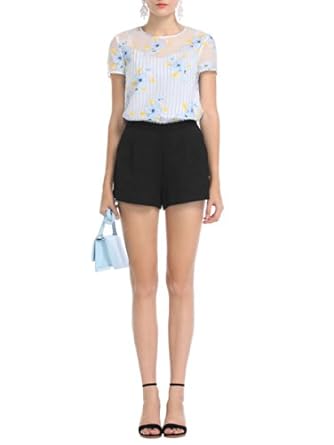 ochirly 欧时力 女式 夏装棉质格子<em>提花</em>中腰<em>阔腿</em>