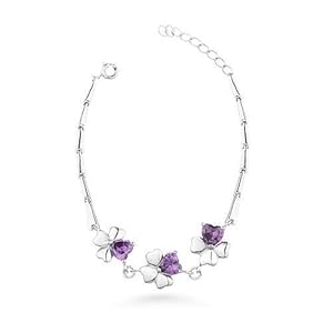 EME 镀白金心形四叶草图案耳环 EE81034028