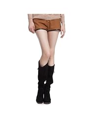 ochirly 欧时力 2011<em>冬季</em>新款真皮撞色<em>呢料短裤</em>