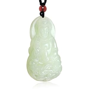 玖品缘 新疆和田玉白玉御龙观音挂件 特价包邮