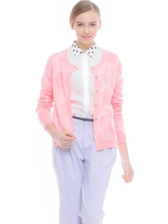 Lily 甜美浪漫波点横机圆领<em>长袖开衫</em> 女式 1141