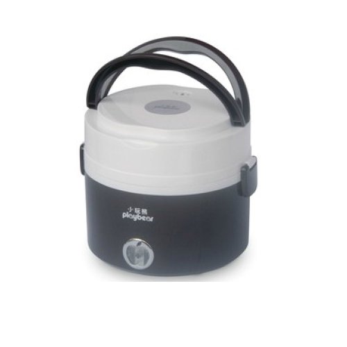 小玩熊 二层插电热饭盒 304不锈钢内胆 加热饭