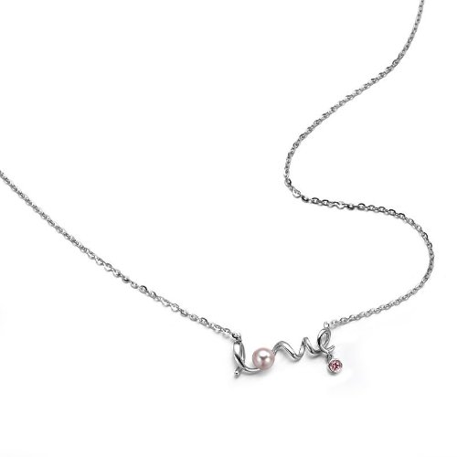 珂兰钻石18K白金珍珠吊坠-爱上天使(碧玺版) K