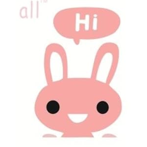 居梦坞卡通动物开关贴 DWB131-05 小兔 粉色