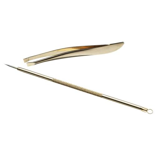 薇婷时尚金色弯月眉夹送金色两用粉刺针图片\/大图(7180382号) - 智购网