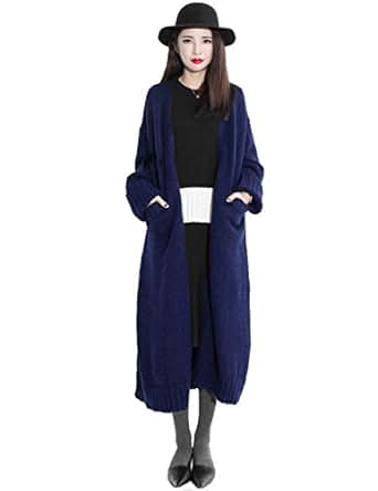 珍姆雅 新款韩版女超<em>长款羊绒开衫过膝</em>宽松大