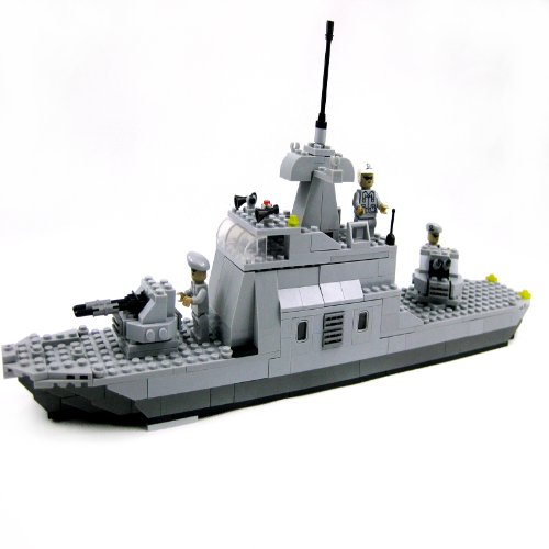 AUSINI 奥斯尼 类LEGO乐高式积木 超级军事战队 炮击舰积木玩具 益智拼插积木 儿童玩具:亚马逊:玩具