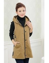 <em>春装</em>新款<em>女士</em>中长款背心<em>马甲</em>春季韩版时尚连帽