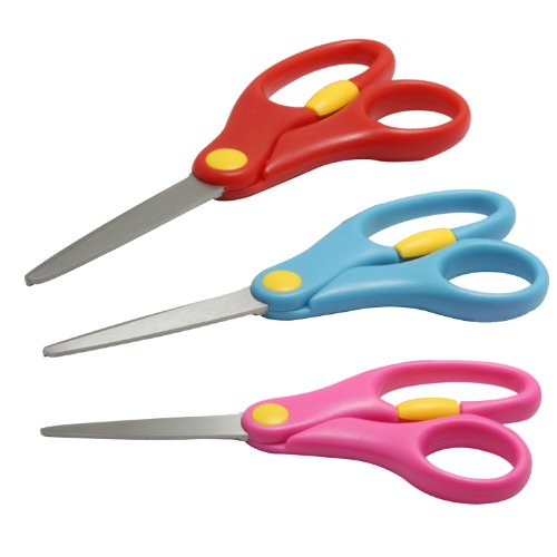 圆头安全剪刀2015(3把\/包):亚马逊:办公