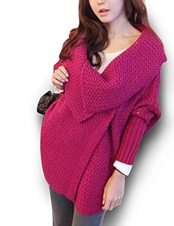 DELUXSEY 纯色蝙蝠袖加厚<em>毛衣外套</em> 女士秋冬