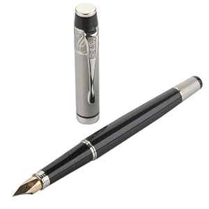 HERO 英雄 全钢杆14K镀金银色高级钢笔-200