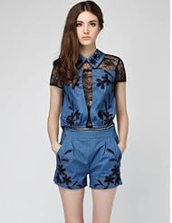 Shyslily 欧美时尚修身淑女牛仔休闲<em>短裤</em>连体裤