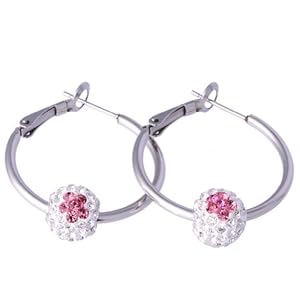 施华洛世奇6866十字水晶耳圈\/耳环20mm--透明