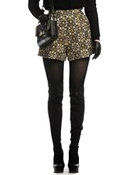 ochirly 欧时力 高腰显瘦<em>提花A字短裤</em>靴裤 女式