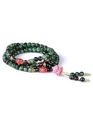 妙馨阁 如获至宝天然红绿宝108颗佛珠念珠手链