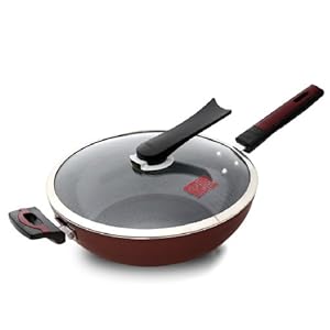 中康 韩式麦饭石涂层无烟锅 不粘锅炒锅 燃气电