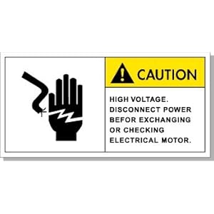 设备标识 闪电 警告标示 英文 高电压 危险标志