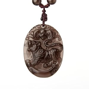 云图 天然冰种黑曜石双面精雕十二生肖纯手工