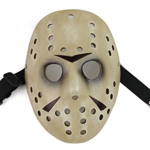 快乐派对 电影主题面具 高档树脂面具 杰森面具 弗莱迪大战杰森主题面具-玩具-亚马逊