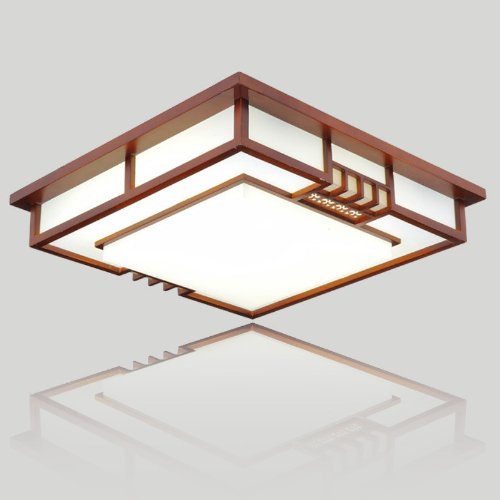 祺天 中式吸顶灯现代简约led客厅灯 卧室餐厅书房灯具复古实木宜家灯饰 550LED:亚马逊:家居装修