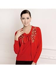 御之<em>绣</em> 两件套<em>蝴蝶</em>结领子 山<em>羊绒</em>毛衣 内背心外