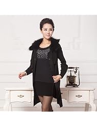 彦巧羊 2013秋季新款女士<em>织</em>衫<em>长袖开衫</em>毛<em>领</em>中