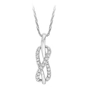 Gem Stone King 0.16克拉白钻幸运8字吊坠-珠