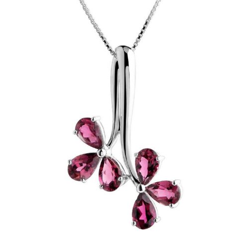 DOSHOW 蝶秀 石榴石樱花醉吊坠送女款渡白