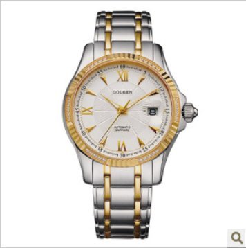 GOLDEN 古尊 瑞士高雅尊贵间金镶钻情侣全自