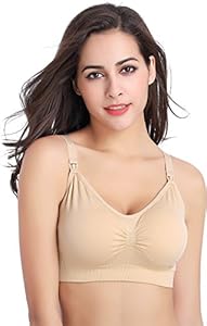 玛利亚湾 上开扣无缝<em>哺乳文胸</em>-肤色-<em>M码</em>孕妇装