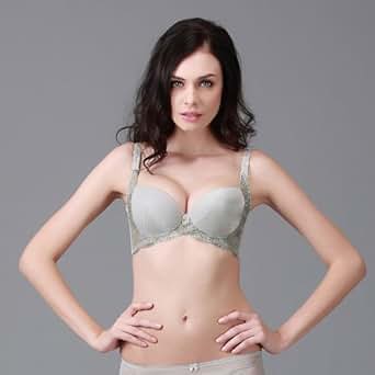 梦黛尔 金丝刺绣下扒超聚拢调整型<em>文胸</em> 上薄下