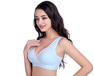 玛利亚湾 交叉哺乳<em>文胸</em>-蓝色-XL<em>码</em>孕妇装舒适