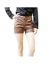 独秀 韩版潮女新款时尚简约<em>水洗皮短裤秋冬</em>显