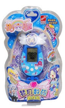 梦龙动漫游戏机 梦月精灵 梦月数码育成机 普及版 宠物机晶码机 梦月精灵普及版蓝色款:亚马逊:玩具
