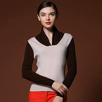 富贵花 <em>青果领</em>毛衣<em>开衫</em>女拼色羊毛衫<em>打底</em>衫女