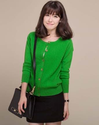 OUSILU <em>欧丝璐</em> 女式秋冬新款 <em>羊绒衫开衫 纯</em>羊