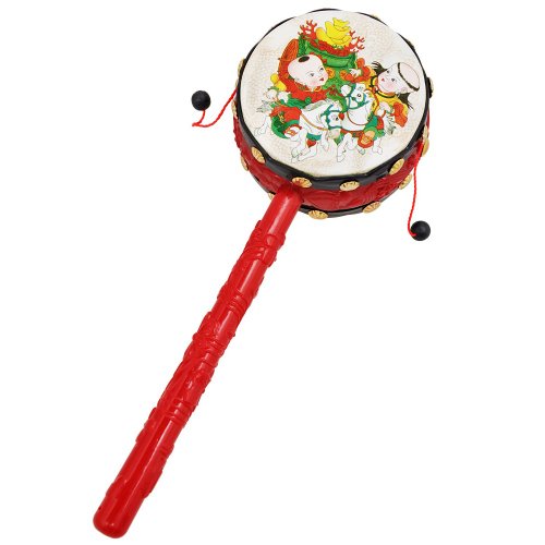 乐雅 经典吉祥图案双面手摇鼓 拨浪鼓 波浪鼓 宝宝玩具 婴幼儿摇铃鼓:亚马逊:玩具