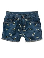 瑞薇儿 韩版新潮 美元图标 <em>中腰</em> <em>女式牛仔短裤</em> 