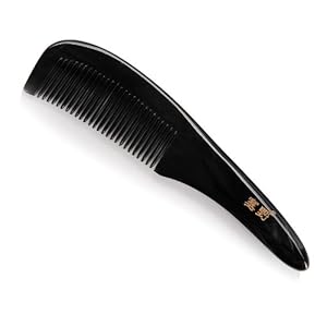 塞野 纯天然黑牦牛角有柄梳精品20cm 青藏高原