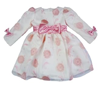 害羞公主儿童礼服裙长袖蕾丝雪纺甜美玫瑰款