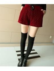 尔蝶 女款秋<em>冬装</em>含棉菱形压线<em>平绒</em>靴裤休闲短