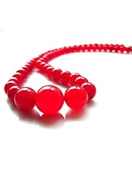 星宏紫阳 七彩靓丽马来玉项链 红色塔珠项链在