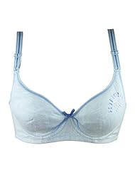 怡兰芬 纯棉薄款少女<em>文胸</em> 三排扣V型<em>C杯胸罩</em> 