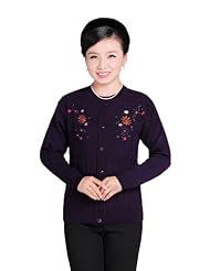【秋忆浓】中<em>老年</em>毛衣女装<em>开衫</em>妈妈毛衣<em>绣花</em>中
