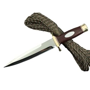 敢死队 荒原骑士军刀 野外生存刀 黄铜护手配皮鞘双刃酷型 男士的首选佩刀-KUBEY 酷备运动户外健身-亚马逊