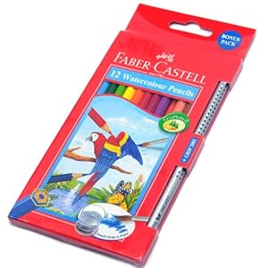Faber-castell 辉柏嘉 12色 水溶性彩色铅笔 辉柏嘉12色水溶彩铅 辉柏嘉12色水溶彩铅 赠送1只辉柏嘉GRIP 2001点阵铅笔-玩具-亚马逊