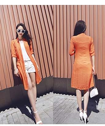 VEOCF 洛天 <em>夏季</em>女式<em>棉麻长款</em>空调<em>开衫防晒</em>衫