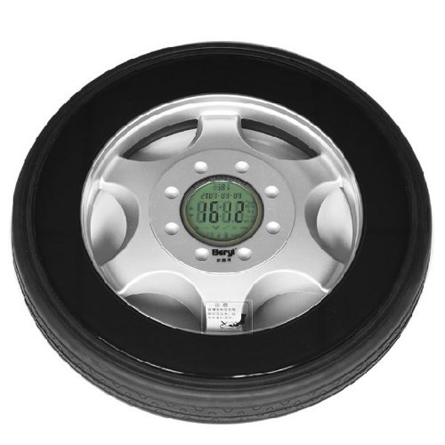 贝雅BY839A轮胎电子秤 人体秤 健康体重秤 带时间、温度功能 超大屏圆形背光-图片