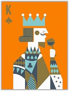 Light Art 轻艺术 创意插画 国王皇后 A款 简约抽象扑克牌图片海报定制装饰画芯 布艺画 16寸 - 30*40cm 【Light Art 轻艺术】 价格 报价 图片